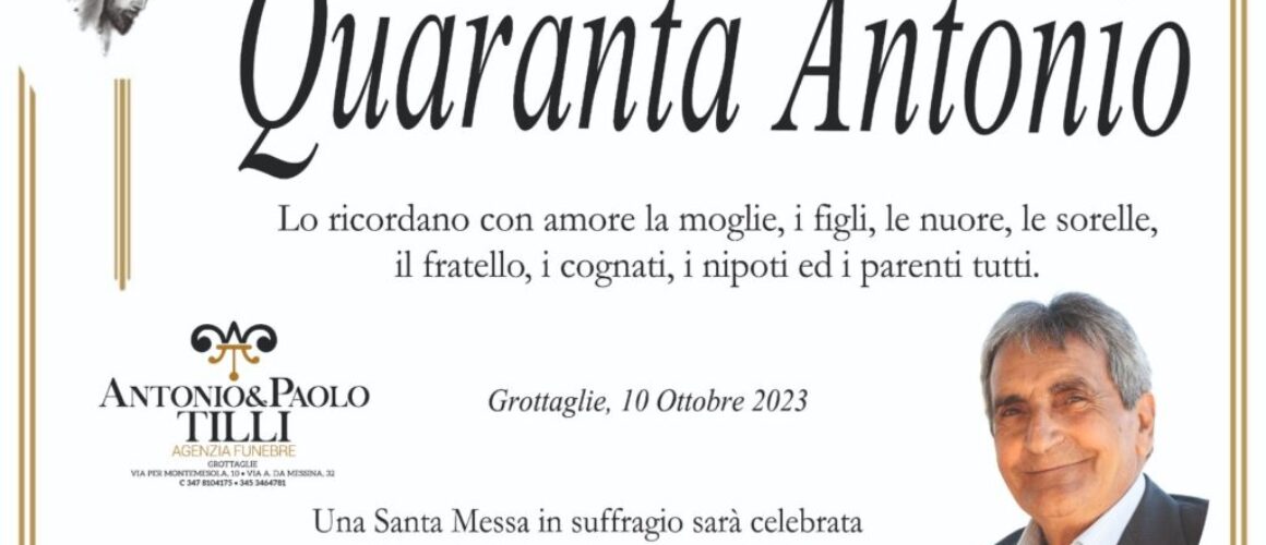 Quaranta Antonio Anniversario