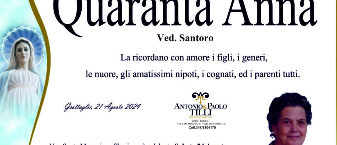 Quaranta Anna 1° anniversario